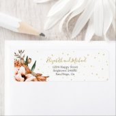 フローラ素朴テラコッタ金ゴールドエレガントモダン ラベル (インサイチュ)