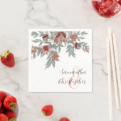 フローラ素朴テラコッタ&リーフ結婚ズ スタンダードカクテルナプキン (インサイチュ)