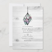 フローラ素朴テラリウムQRコード庭園の結婚式 招待状 (正面)