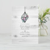 フローラ素朴テラリウムQRコード庭園の結婚式 招待状 (スタンド正面)