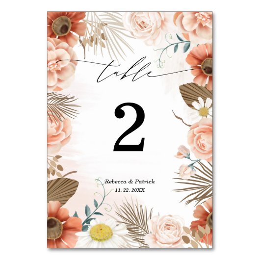 フローラ素朴テラ結婚コッタボホのテーブル番号 テーブルナンバー (正面)