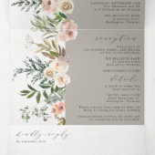 フローラ素朴トープ全結婚体を三つ折 三つ折り招待状 (内部中)