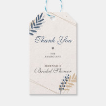 フローラ素朴ネイビーブルーブライダルシャワーサンキュー