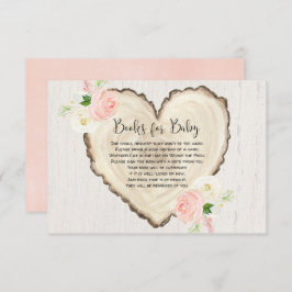 フローラ素朴ハート書要望女の赤ちゃんシャワー エンクロージャーカード