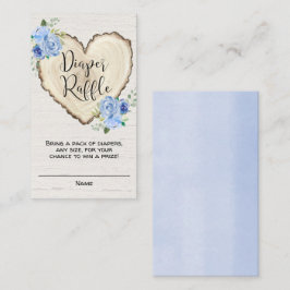 フローラ素朴ハート男の子おむつラッフルカード エンクロージャーカード