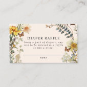フローラ素朴バタフライ赤ちゃんシャワーおむつラッフル エンクロージャーカード (正面)