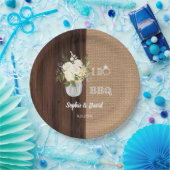 フローラ素朴バーラップオールドバーンI DOバーベキュー ペーパープレート (パーティー)