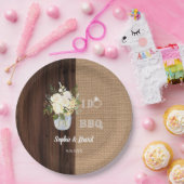 フローラ素朴バーラップオールドバーンI DOバーベキュー ペーパープレート (パーティー)