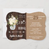 フローラ素朴バーラップオールドバーンI DOバーベキュー 招待状 (正面)