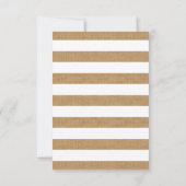 フローラ素朴バーラップストライプウェディングRSVP 出欠カード (裏面)