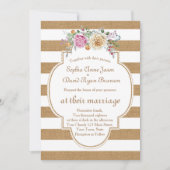 フローラ素朴バーラップストライプ結婚式招待状 招待状 (正面)