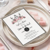 フローラ素朴バーンウッド狩りがカップルのシャワー上にある 招待状