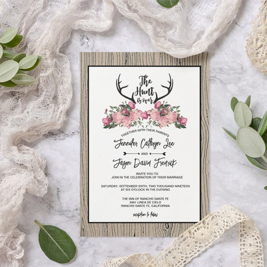 フローラ素朴バーンウッド狩りは結婚式RSVP上 出欠カード