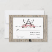 フローラ素朴バーンウッド狩りは結婚式RSVP上 出欠カード (正面)