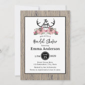 フローラ素朴バーンウッド狩りズオーバーブライダルシャワー 招待状 (正面)