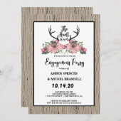 フローラ素朴バーンウッド狩りズオーバー婚約 招待状 (正面/裏面)