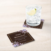 フローラ素朴パステルウォーターカラーリタイアメントパーティー スクエアペーパーコースター (インサイチュ)