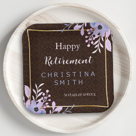 フローラ素朴パステルウォーターカラーリタイアメントパーティー ペーパープレート