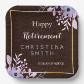 フローラ素朴パステルウォーターカラーリタイアメントパーティー ペーパープレート (正面)