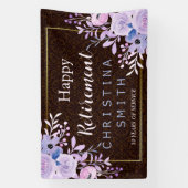 フローラ素朴パステルウォーターカラーリタイアメントパーティー 横断幕 (縦)