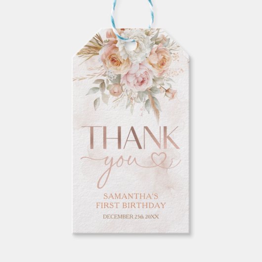 フローラ素朴パンパは彼女は感謝の気持ちではない ギフトタグ (正面)