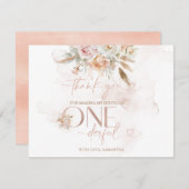 フローラ素朴パンパは彼女は感謝の気持ちではない サンキューカード (正面/裏面)