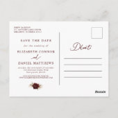 フローラ素朴パンパスグラス日付はがきを保存 ポストカード (裏面)