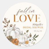 フローラ素朴パンプキンブライダルシャワー ラウンドシール (正面)