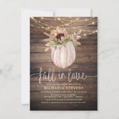 フローラ素朴パンプキン秋インラブブライダルシャワー 招待状 (正面)