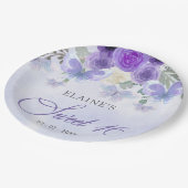 フローラ素朴パープル薄紫蝶スウィート16 ペーパープレート (アングル)