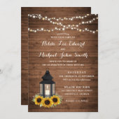 フローラ素朴ヒマワリ提灯 招待状 (正面/裏面)