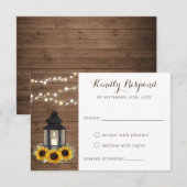 フローラ素朴ヒマワリ提灯 招待状 (正面/裏面)