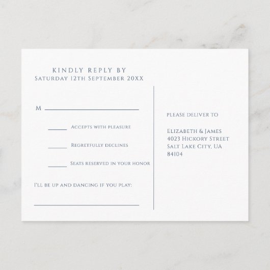 フローラ素朴ピネコーンソングリクエストRSVPポストカード インビテーションポストカード (裏面)