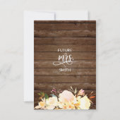 フローラ素朴ピンクオレンジ秋ブライダルシャワー 招待状 (裏面)