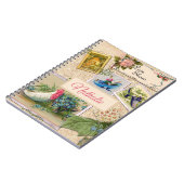 フローラ素朴ピンクスクレーパー ノートブック (左側)