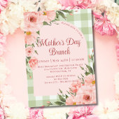 フローラ素朴ピンクミントグリーンマザーズデイブランチ 招待状