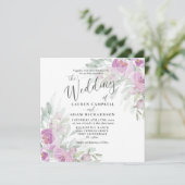 フローラ素朴ピンクユーカリ結婚式招待状 (スタンド正面)