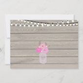 フローラ素朴ピンク赤面ブライダルシャワー招待 招待状 (裏面)