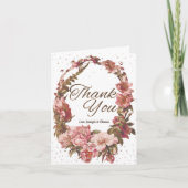 フローラ素朴ピンク サンキューカード (正面)