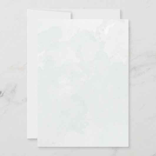 フローラ素朴ピンク&セージ緑の水の色結婚の 招待状 (裏面)