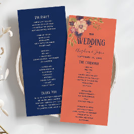 フローラ素朴ピーチとネイビーブルー結婚ズ プログラム