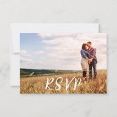 フローラ素朴ファームブーツデジタルウェディングRSVPカード 招待状 (裏面)