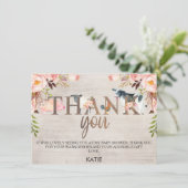 フローラ素朴ファームベビーシャワーサンキューカード 招待状 (スタンド正面)