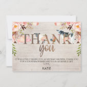 フローラ素朴ファームベビーシャワーサンキューカード 招待状 (正面)