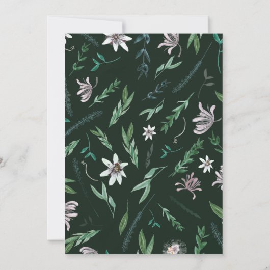 フローラ素朴フレーム（真夜中の黒） 招待状 (裏面)