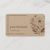 フローラ素朴ブティックフラワークラフト紙ベージュ 名刺 (正面)