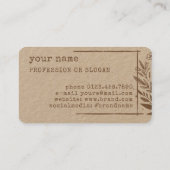 フローラ素朴ブティックフラワークラフト紙ベージュ 名刺 (裏面)