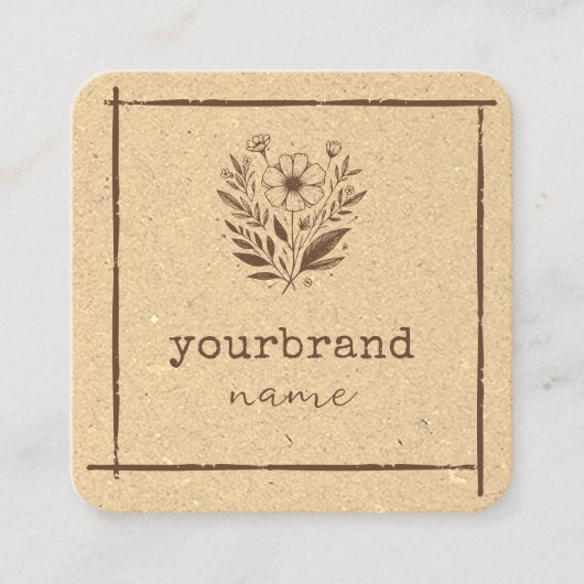 フローラ素朴ブティック文房具花屋 スクエア名刺 (正面)