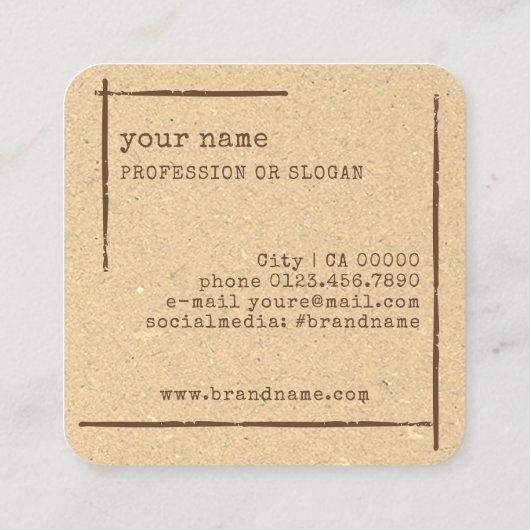 フローラ素朴ブティック文房具花屋 スクエア名刺 (裏面)