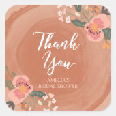 フローラ素朴ブライダルシャワーサンキュースクエア スクエアシール (正面)